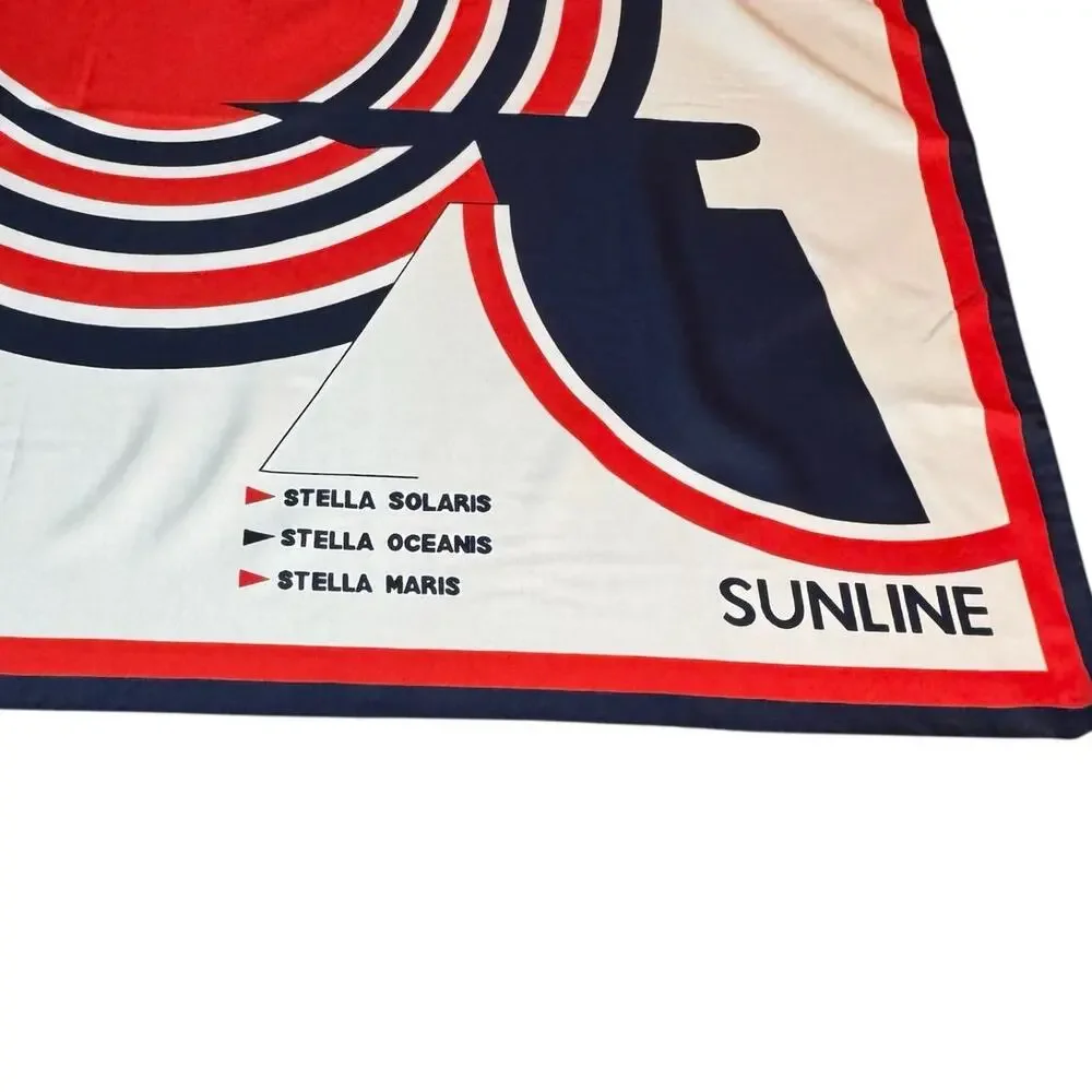 Made in Italy Sunline Cruises Scarf Souvenir Red Stella Solaris Oceanis Maris